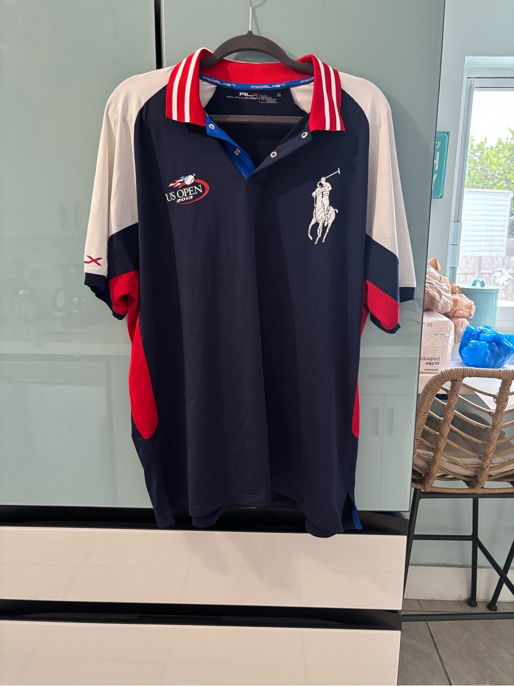 Ralph Lauren Navy Polo with White & Red Accents